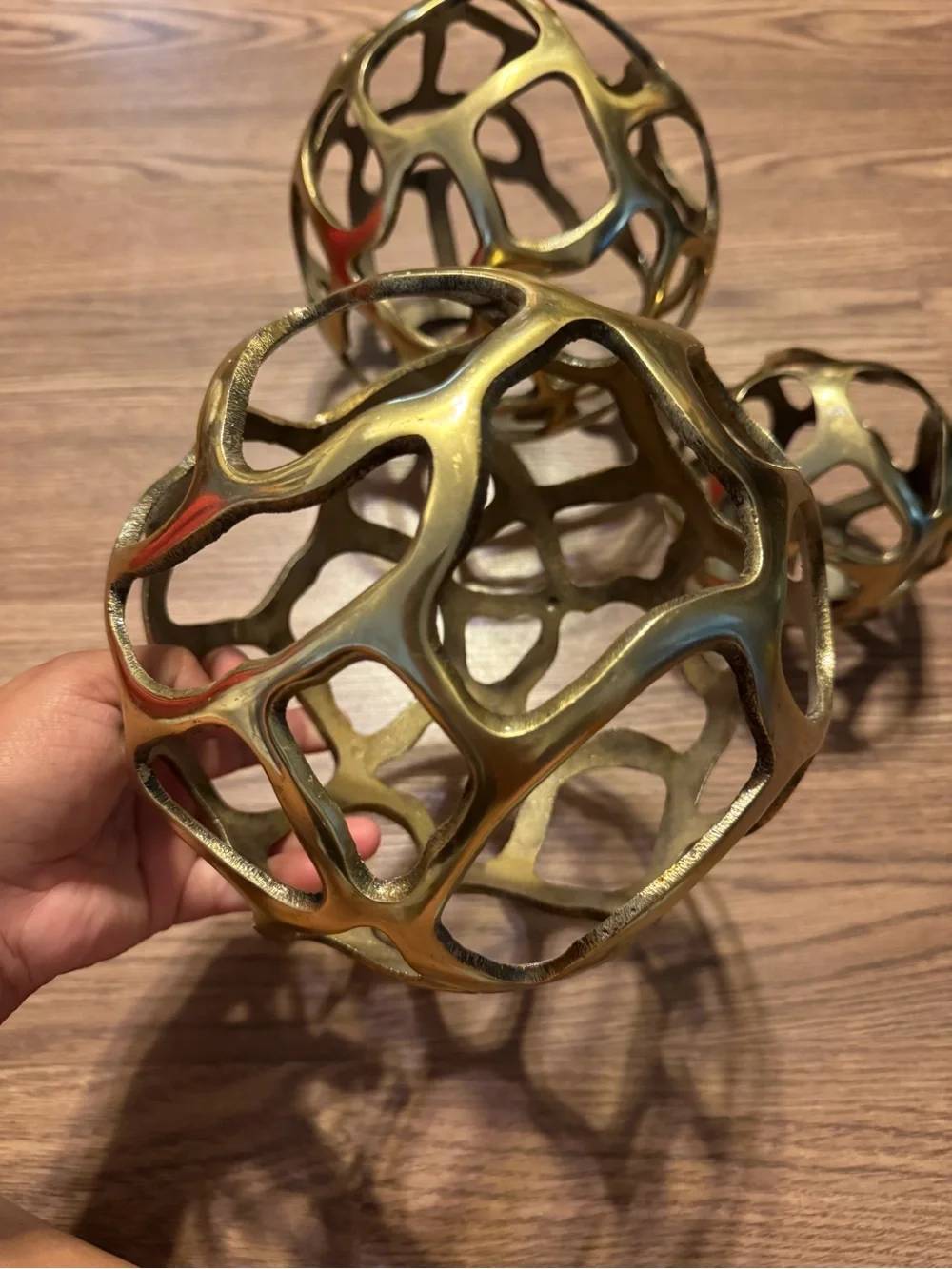 Decorative Openwork Metal Orb Set - Accent